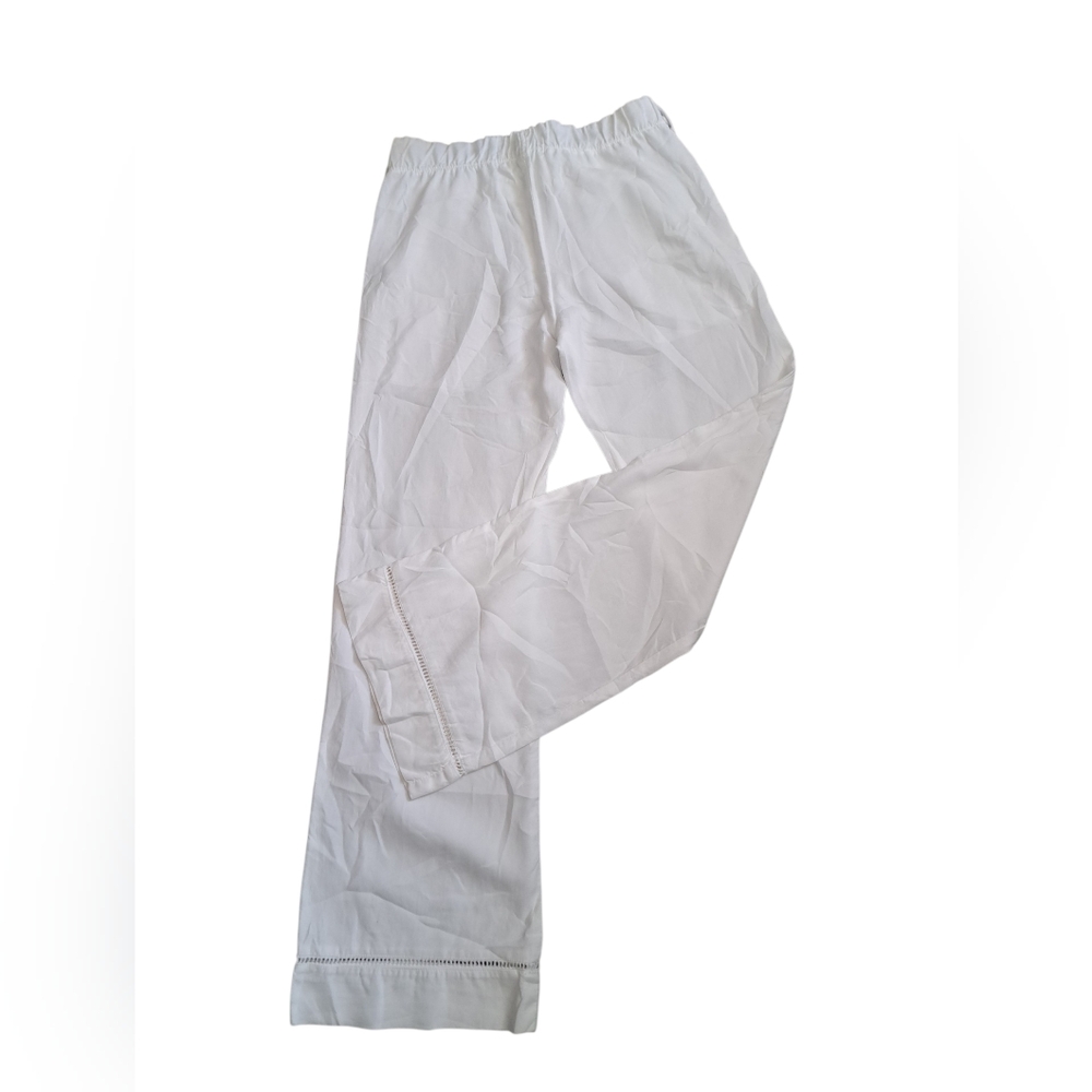 Anthropologie CLOTH & STONE summer white Tencel light beachy pants flare leg XS